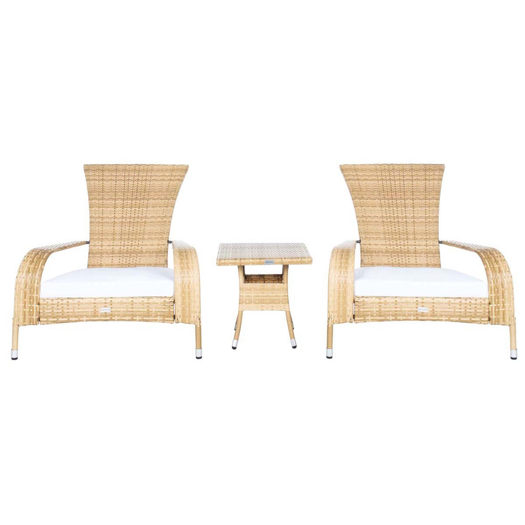 Safavieh Edna 3 Piece Lounge Set - Natural / White