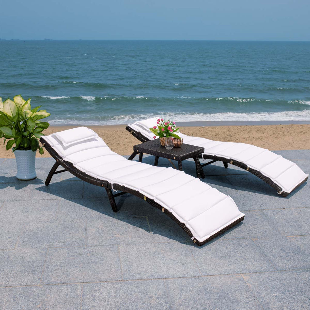 Safavieh Carew 3 Piece Sun Lounger Set - Black