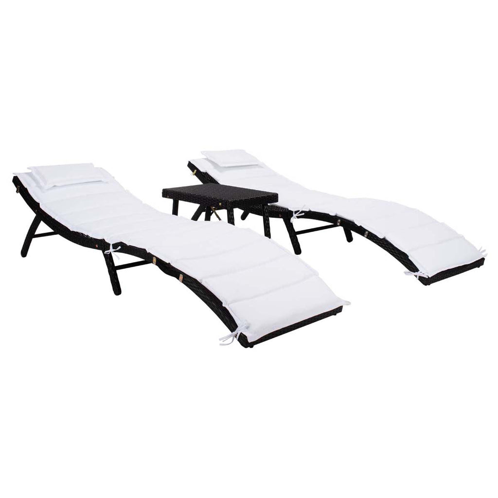 Safavieh Carew 3 Piece Sun Lounger Set - Black