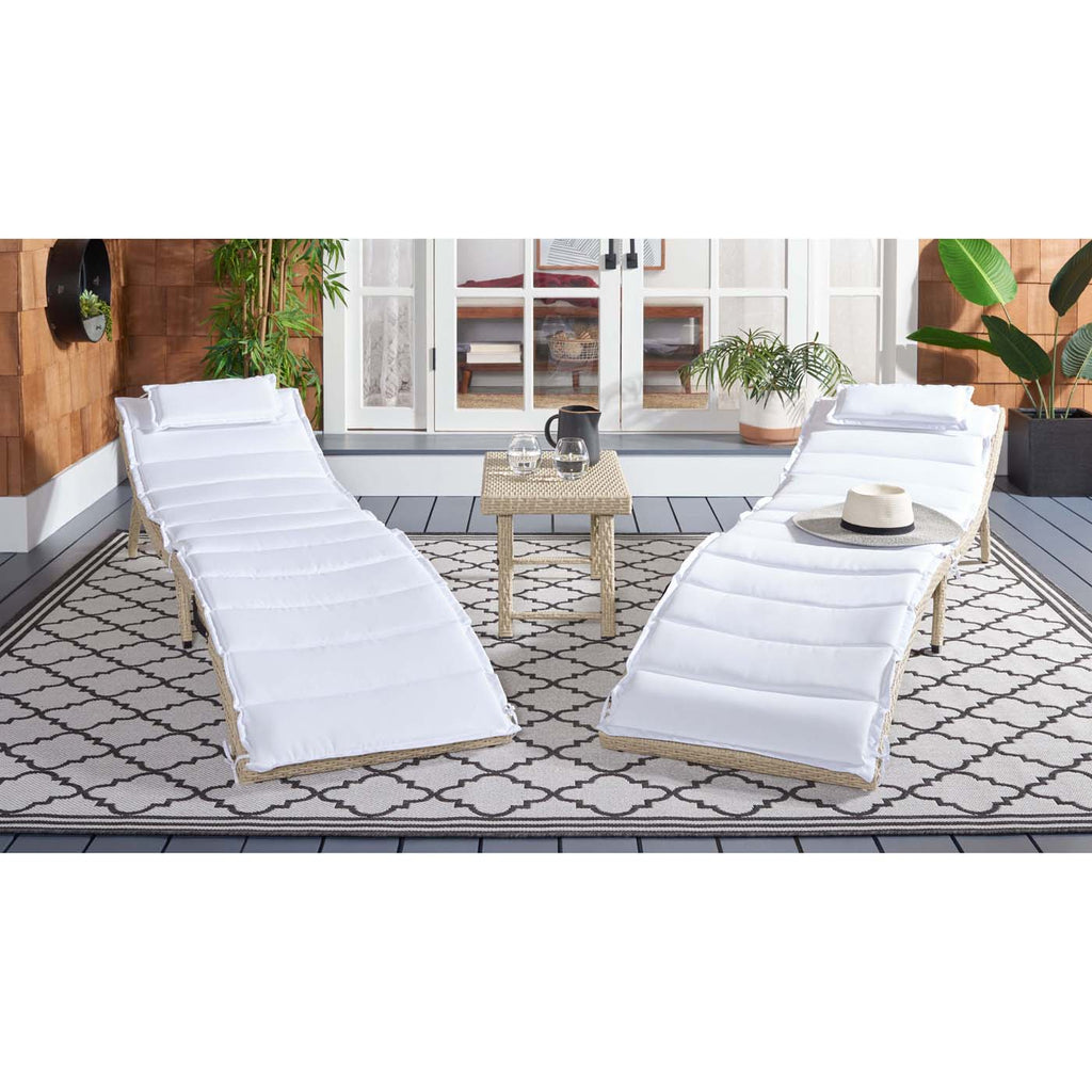 Safavieh Carew 3 Piece Sun Lounger Set - Beige / White