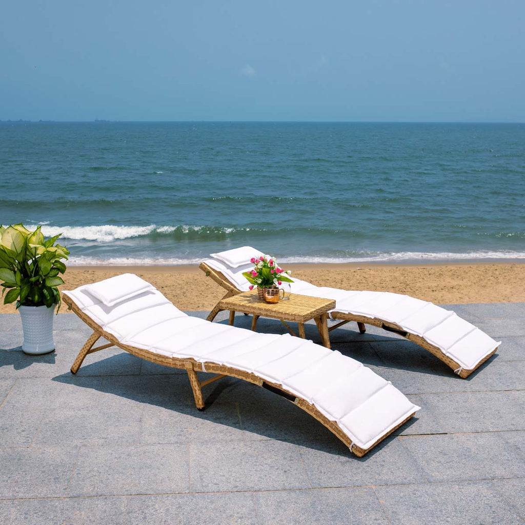 Safavieh Carew 3 Piece Sun Lounger Set - Natural