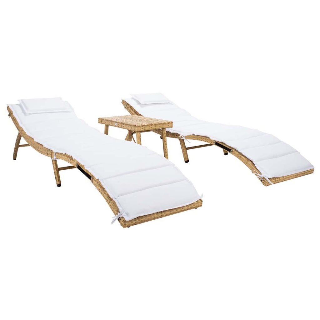 Safavieh Carew 3 Piece Sun Lounger Set - Natural