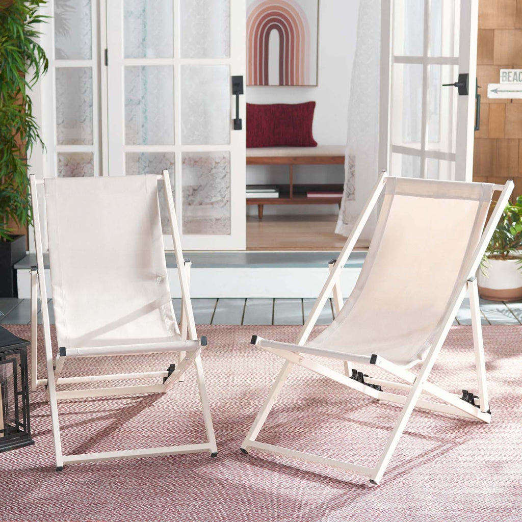 Safavieh Breslin Set Of 2 Sling Chairs - Beige / Beige