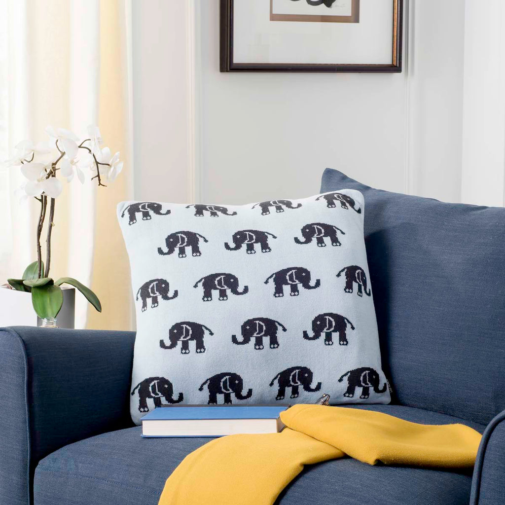 Safavieh Baby Phant Pillow - Sky Blue/Charcoal