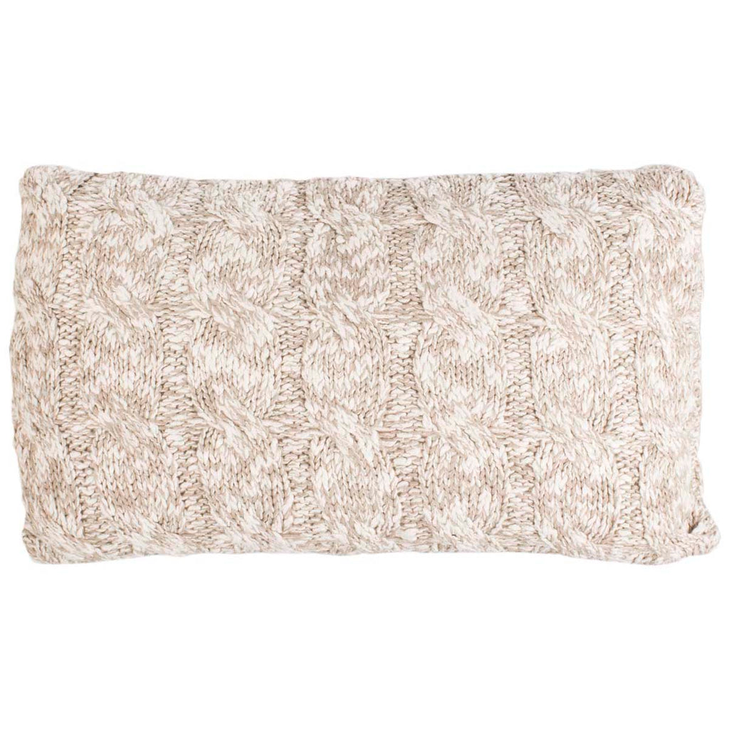 Safavieh Chunky Knit Pillow - Stone / Natural