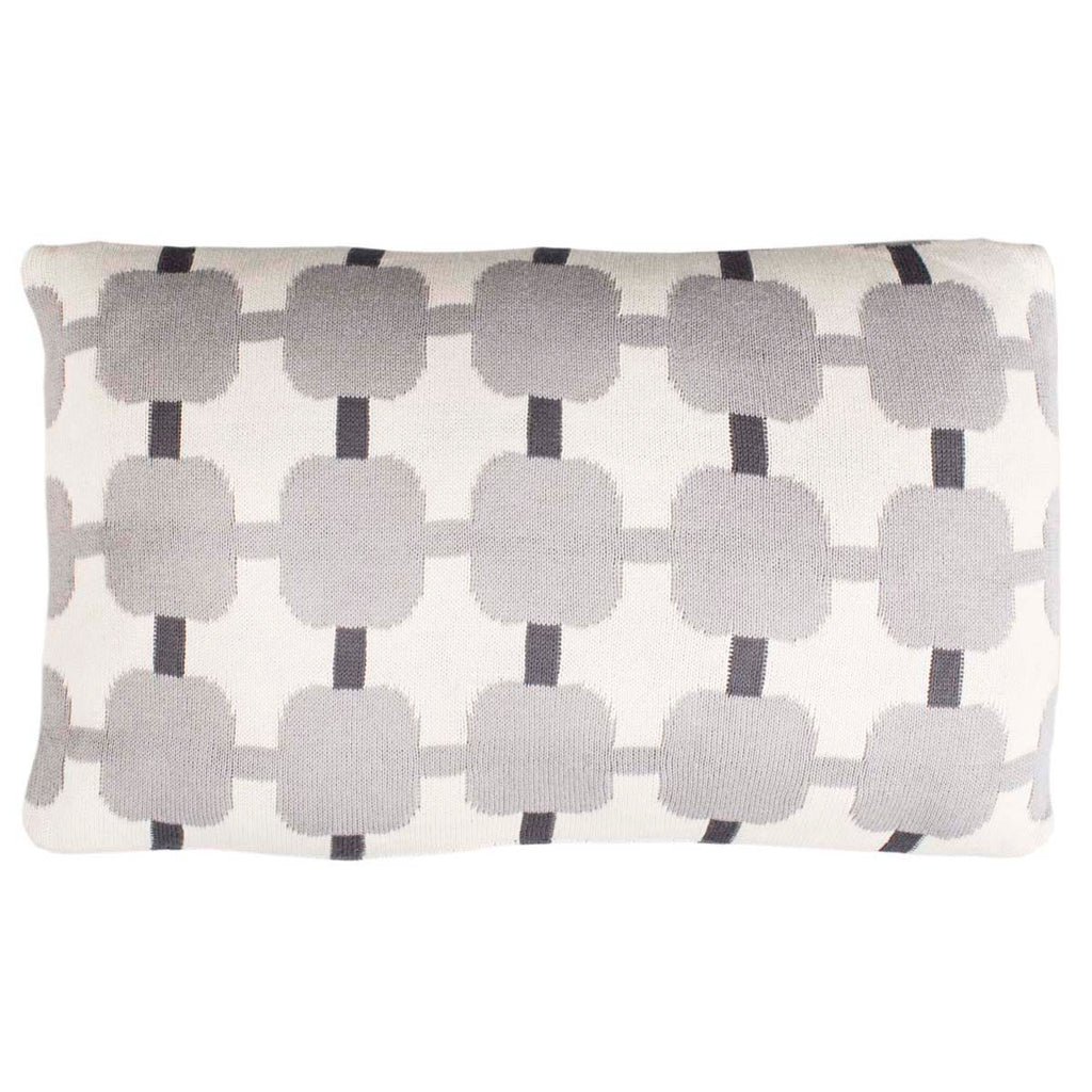 Safavieh Retro Square Pillow - Light Grey/Dark Grey