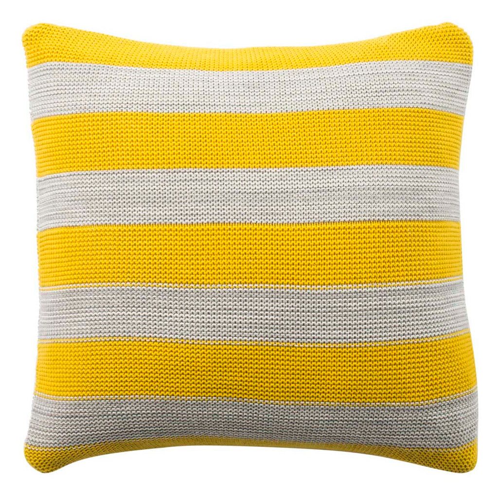 Safavieh Sun Kissed Knit Pillow - Yellow/Light Grey/Natural