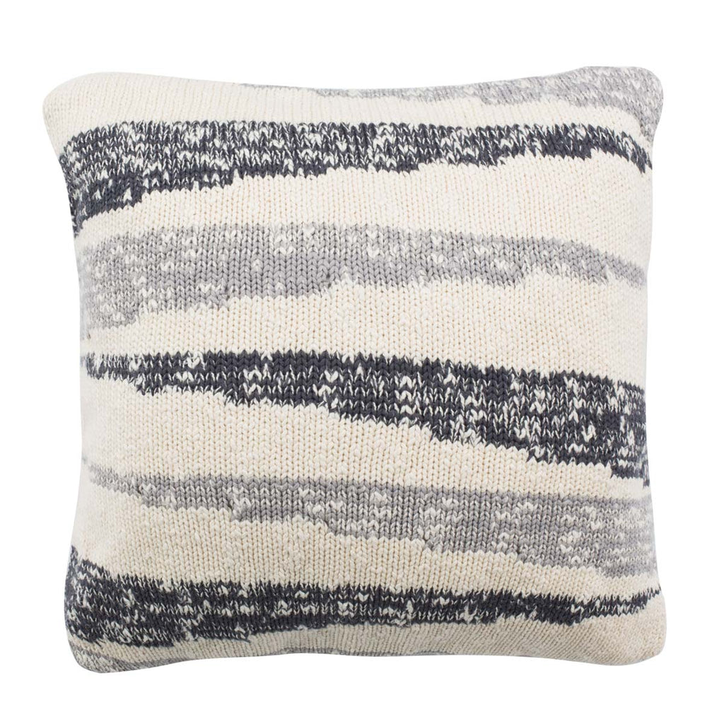 Safavieh Imani Knit Pillow - Dark Grey/Light Grey/Natural