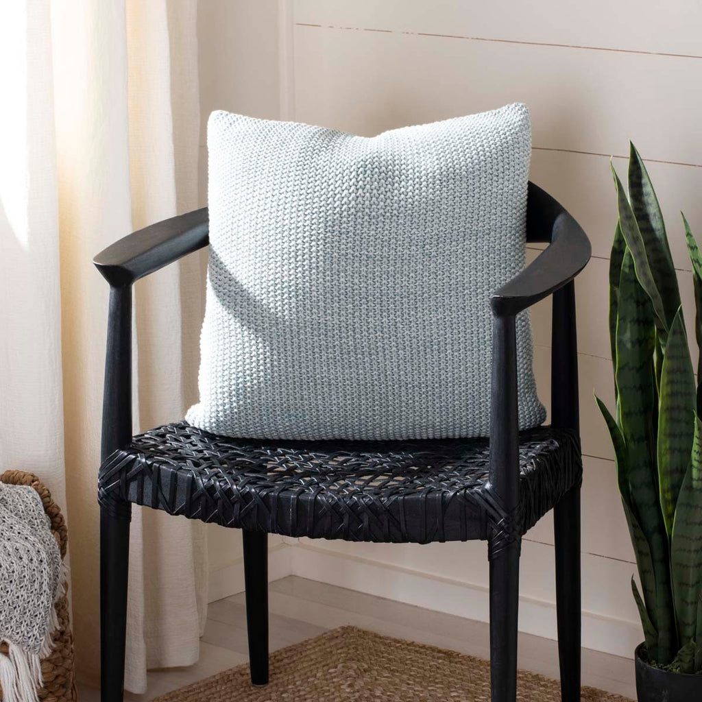 Safavieh Liliana Knit Pillow - Dull Blue/Natural
