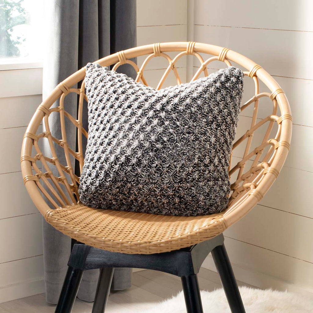 Safavieh Janan Knit Pillow - Dark Grey/Natural