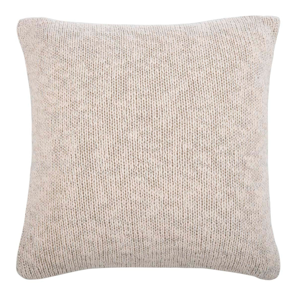 Safavieh Ralen Knit Pillow - Natural/Silver Lurex