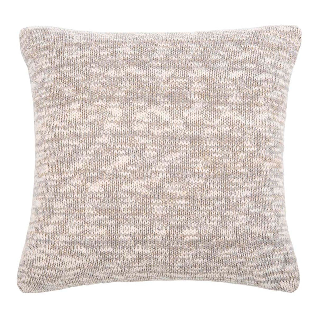 Safavieh Ralen Knit Pillow - Light Grey/Natural/Gold Lurex