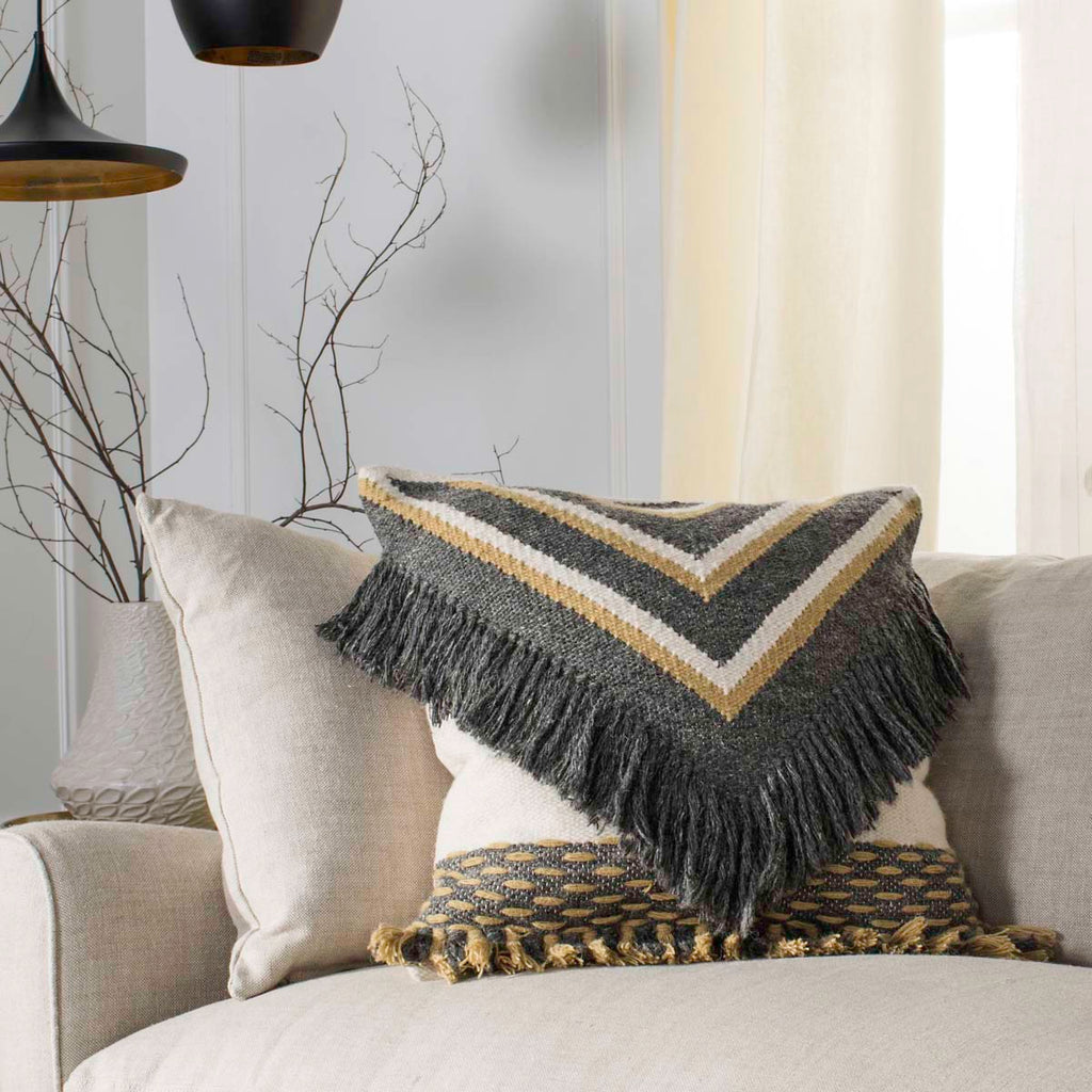 Safavieh Elettra 20 Pillow - Charcoal/Gold