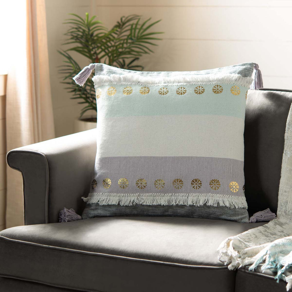 Safavieh Norra Pillow - Purple/Grey/Teal/Gold