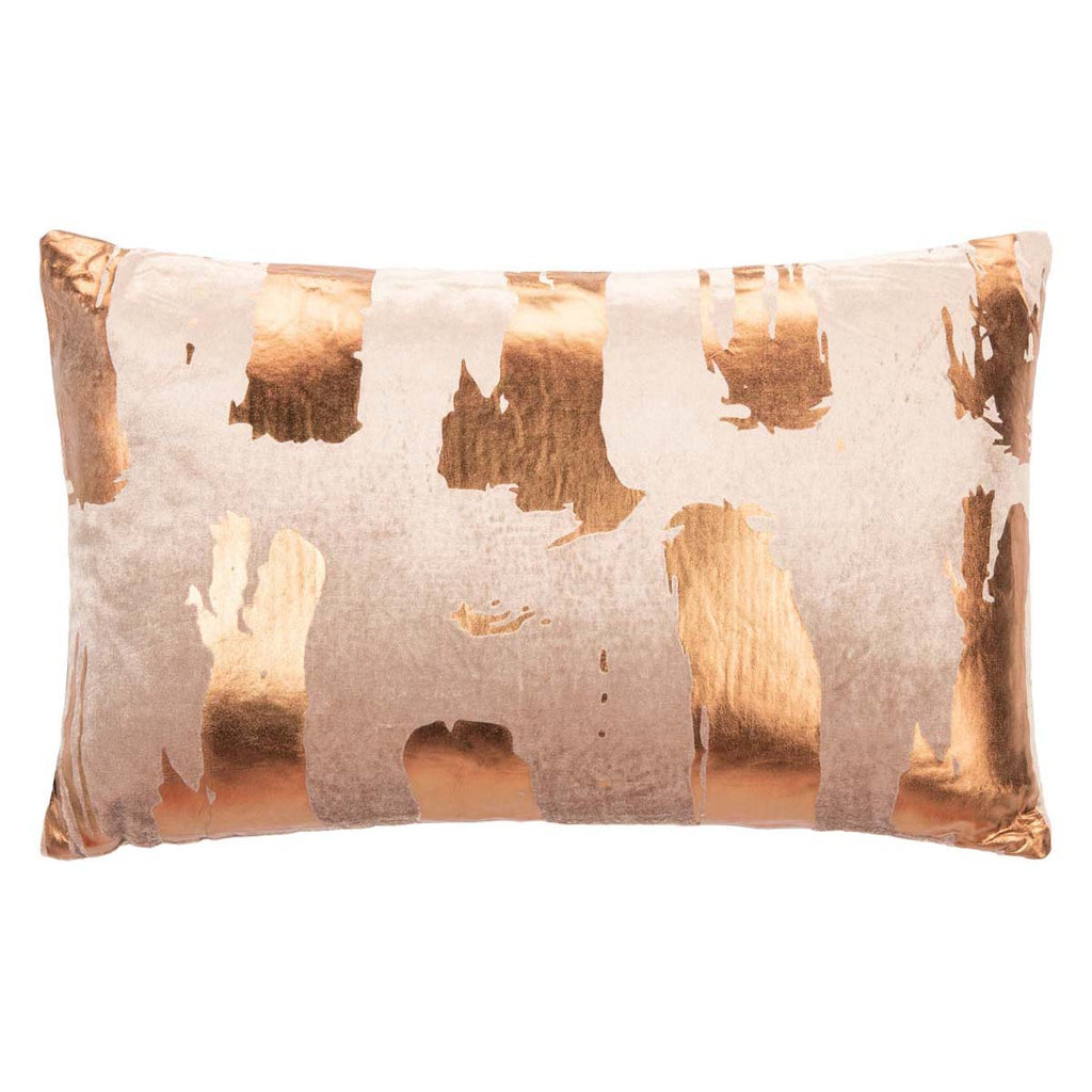 Safavieh Hannia Pillow - Potato Brown/Bronze Foil