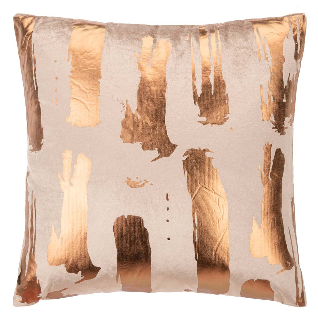 Safavieh Hannia Pillow - Potato Brown/Bronze Foil