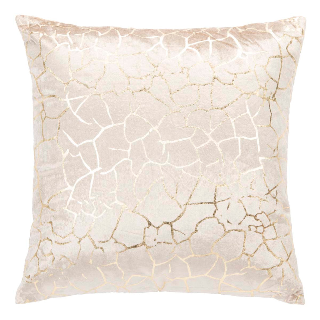 Safavieh Verzla Pillow - Beige/Gold Foil