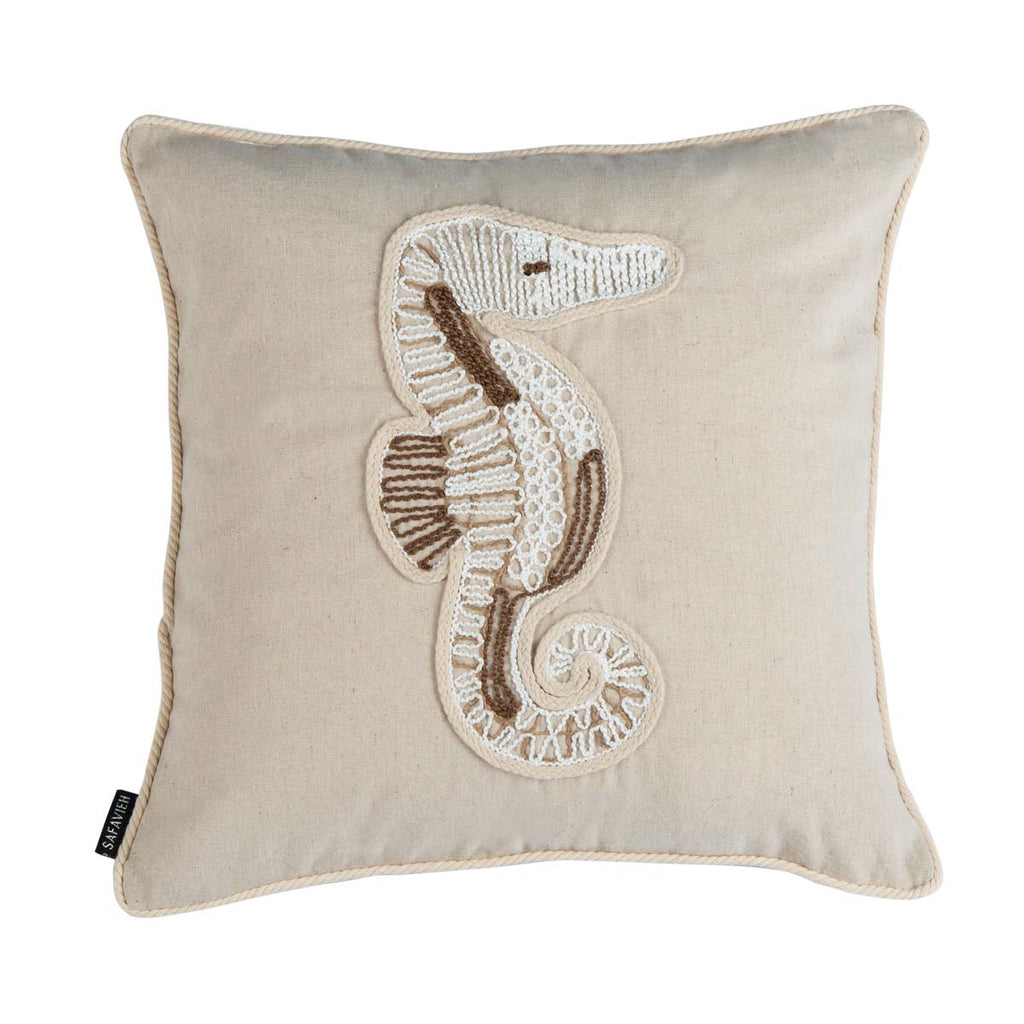 Safavieh Sanden Seahorse Pillow - Natural