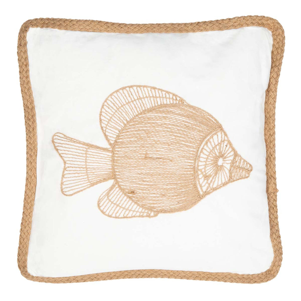 Safavieh  Nilam Fish Pillow - Natural