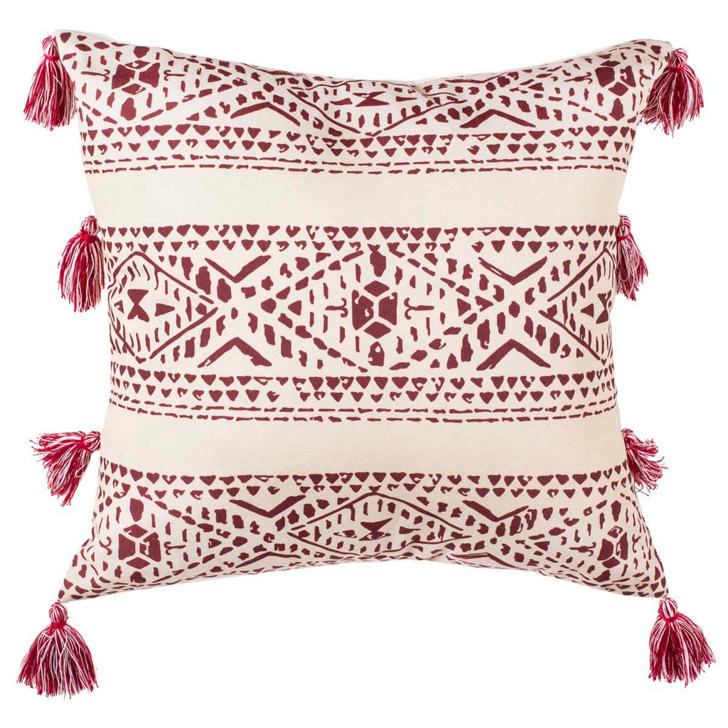 Safavieh Landria Pillow - Beige/Red