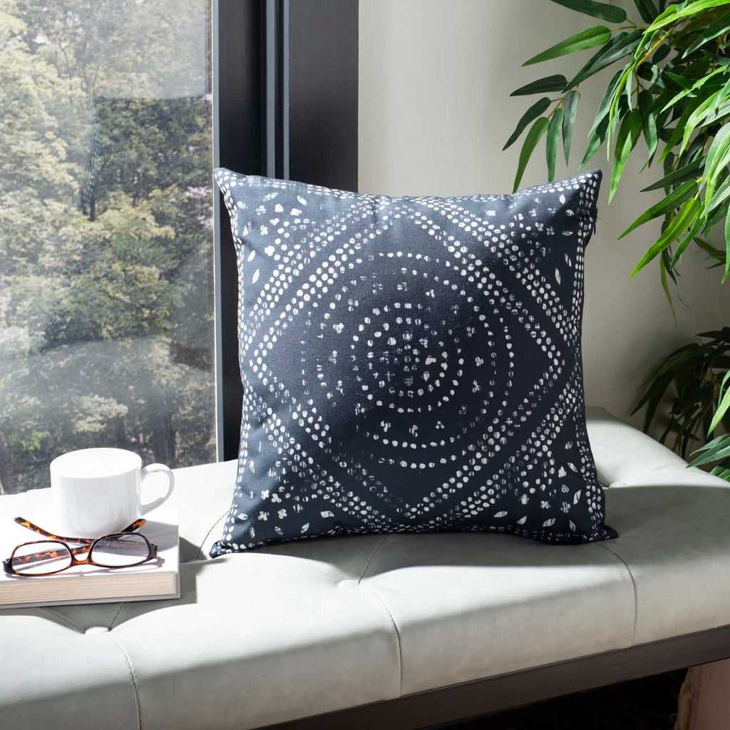 Safavieh Mallory Pillow - Deep Blue/White