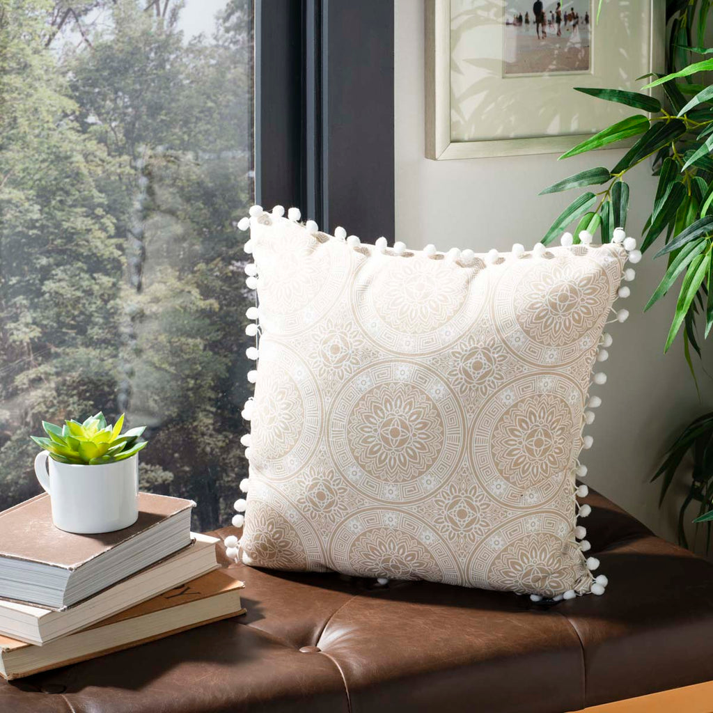 Safavieh Valencia Pillow - Taupe/Beige