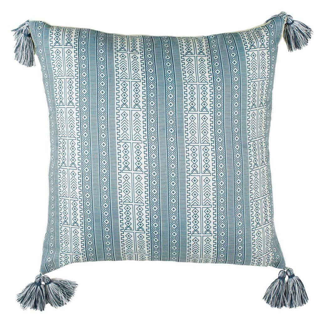 Safavieh Lunette Pillow - White/Blue