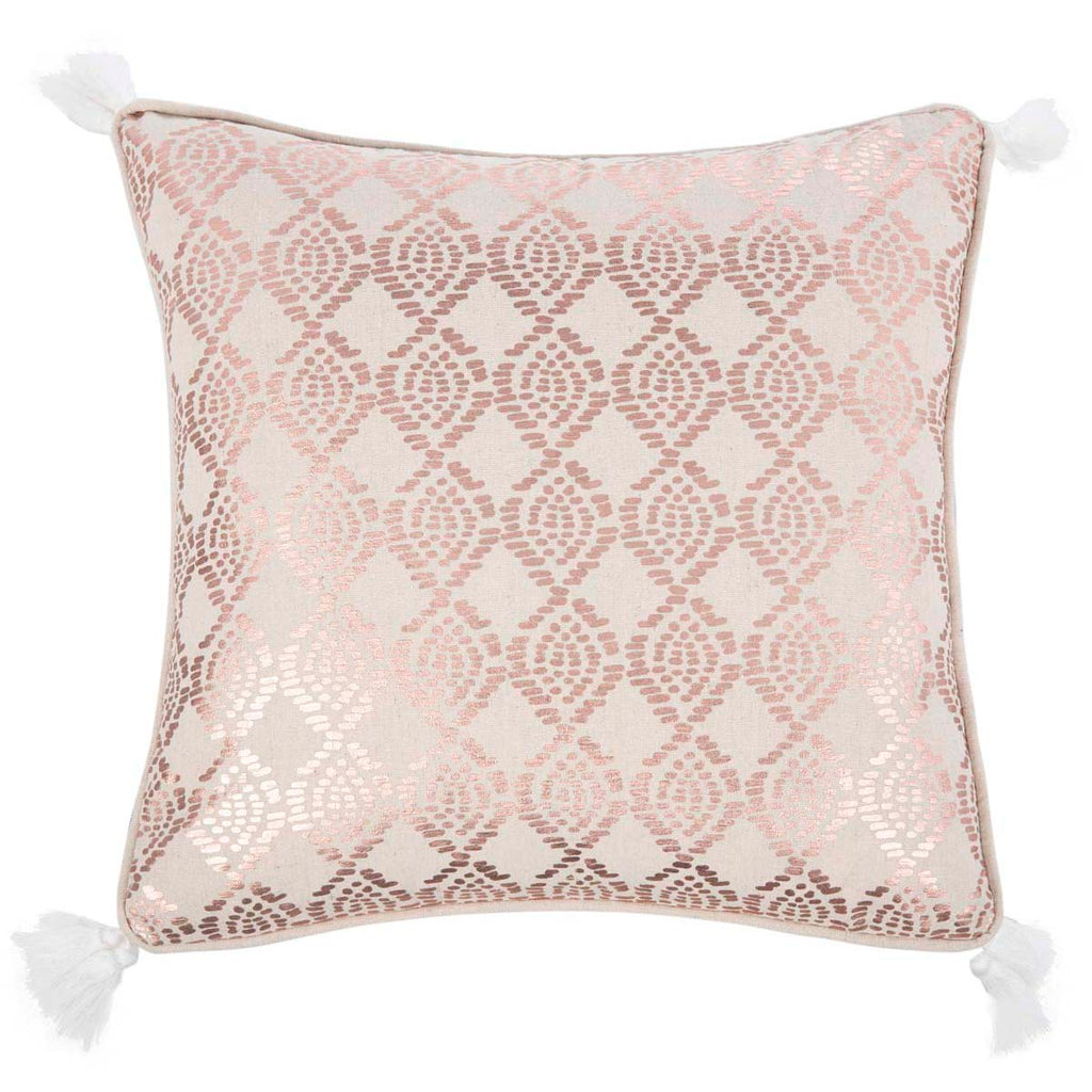 Safavieh Remis Pillow - Rose Gold/White