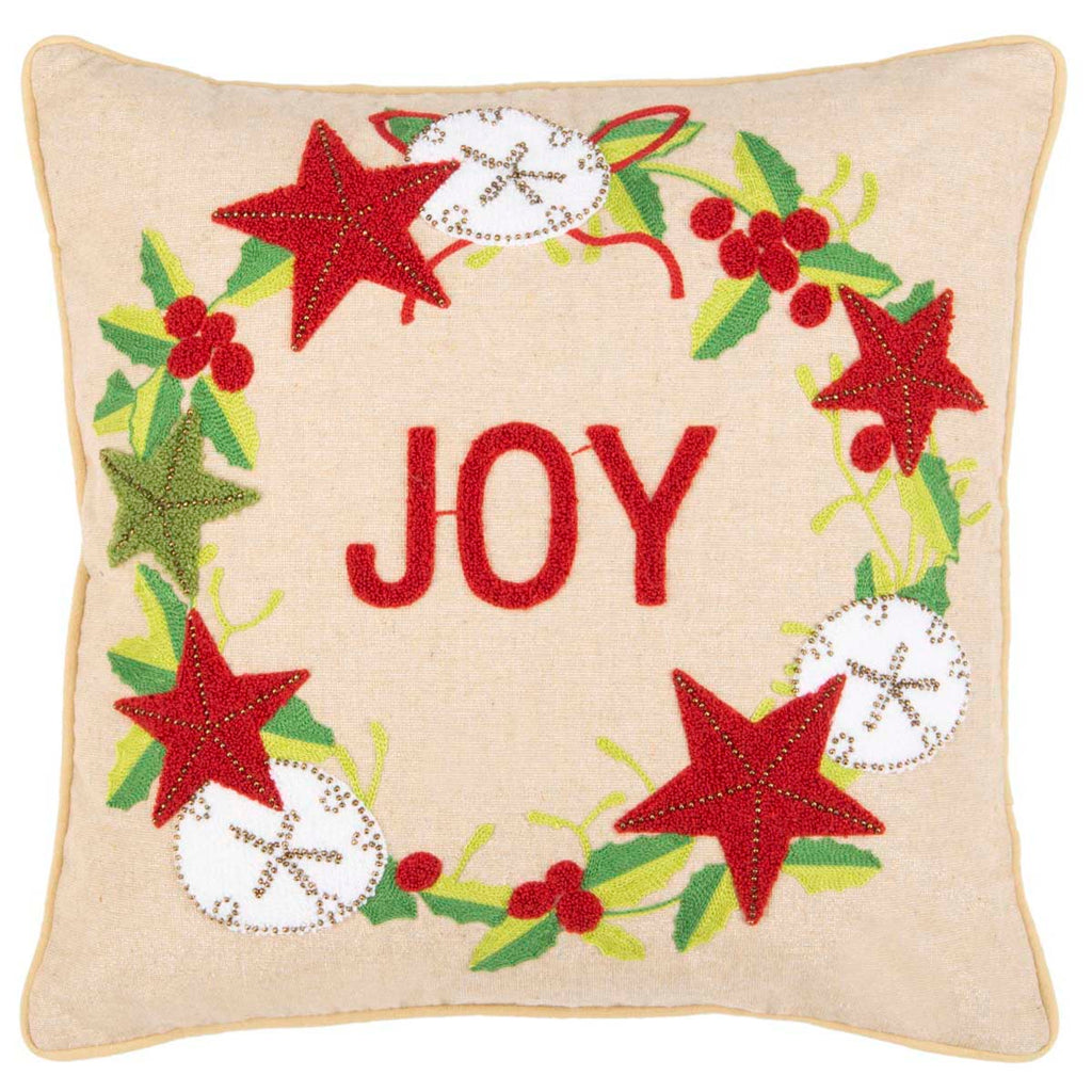 Safavieh Jolly Joy Pillow - Green/Red/Beige