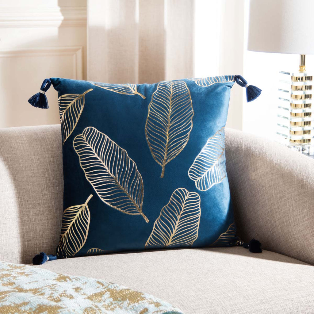 Safavieh Darlia Pillow - Dark Blue/Gold