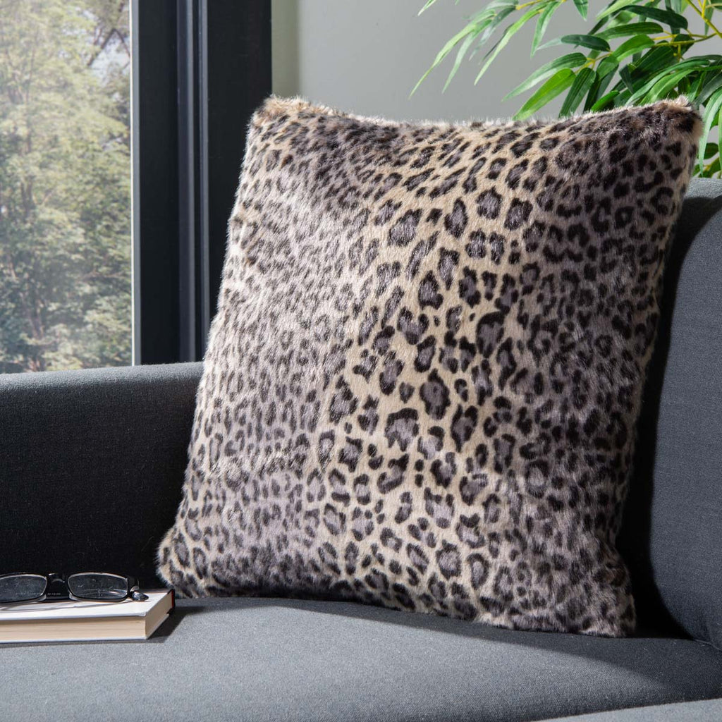 Safavieh Faux Black Leopard Pillow - Leopard