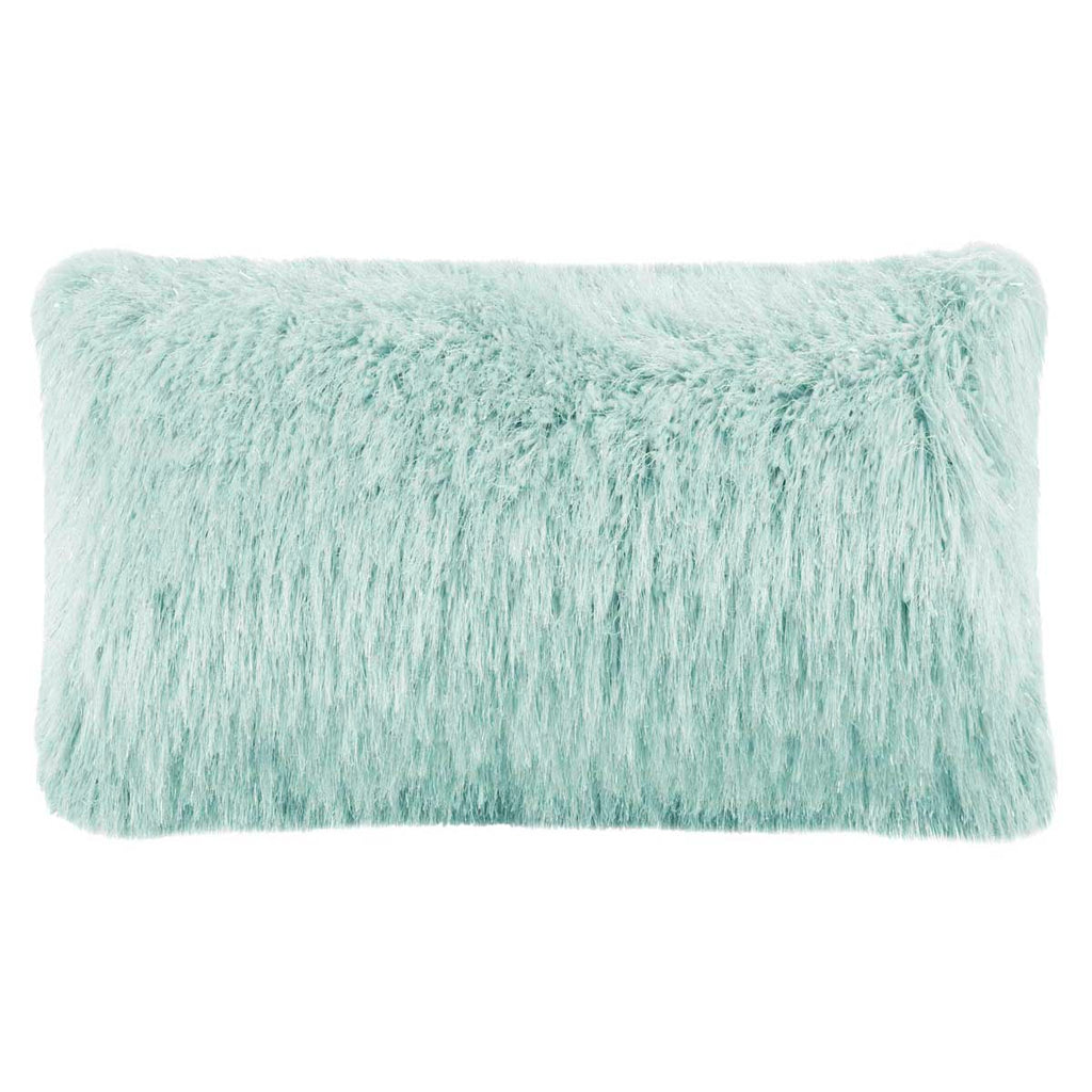 Safavieh Shag Modish Metallic Pillow - Metallic Light Blue