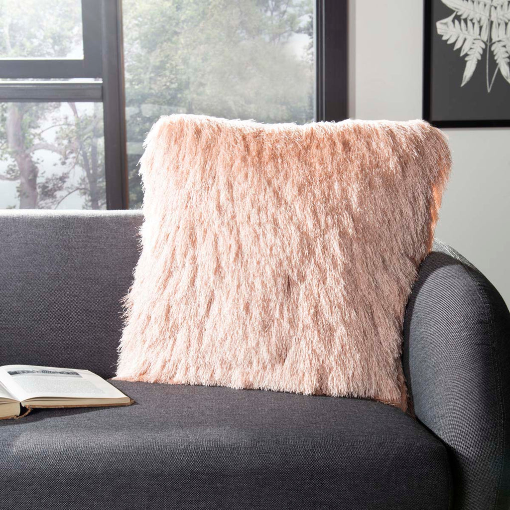 Safavieh Cali Shag Pillow - Blush