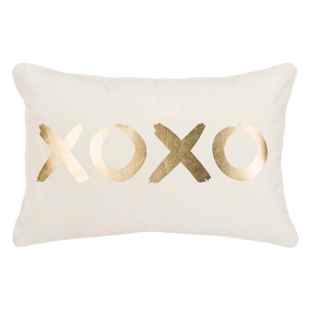 Safavieh Hugs And Kisses Pillow - Gold/Cream