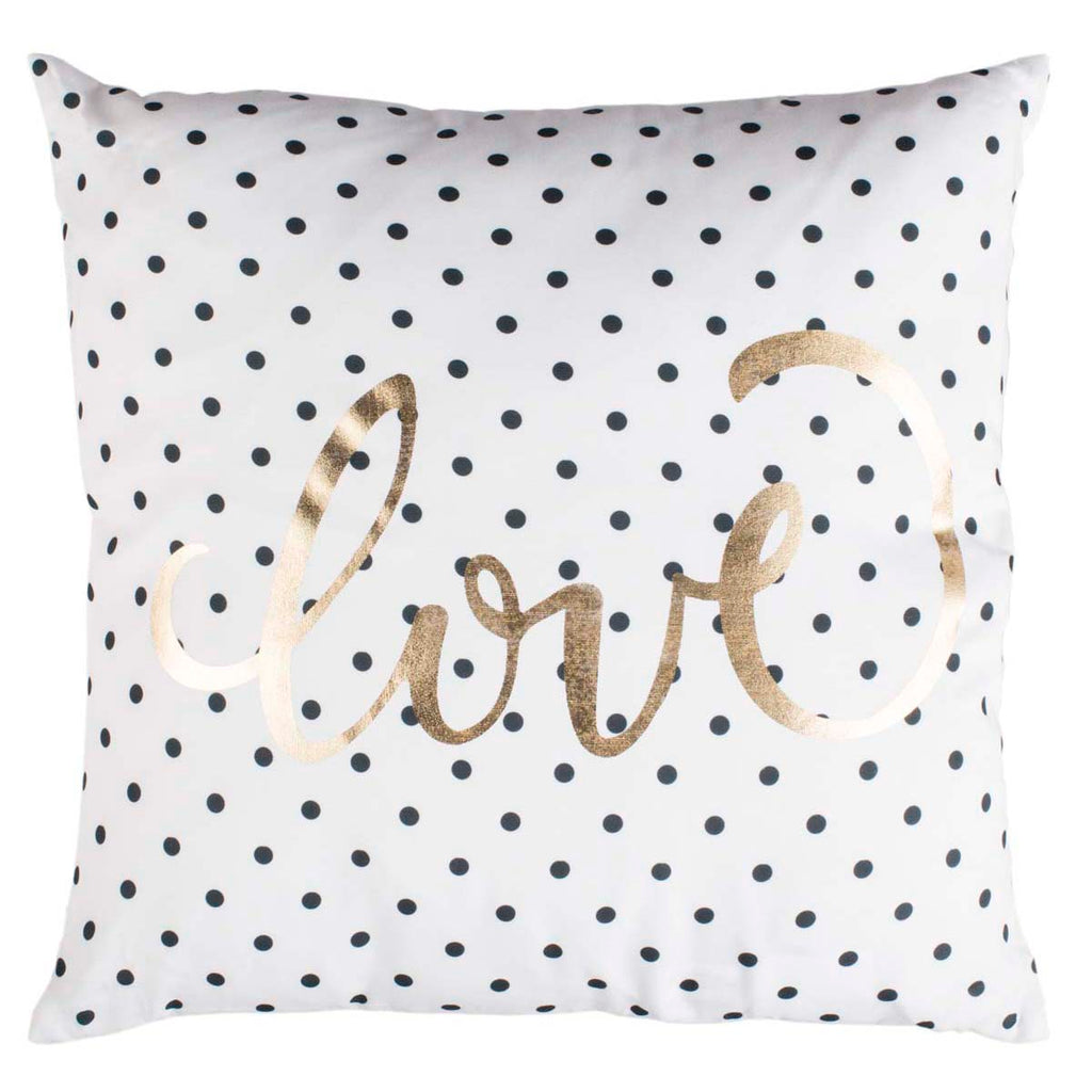 Safavieh Spotted Love Pillow - Gold/Black/White