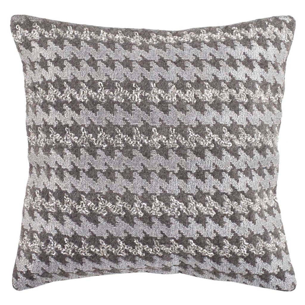 Safavieh Perry Hounds Tooth Pillow - Grey