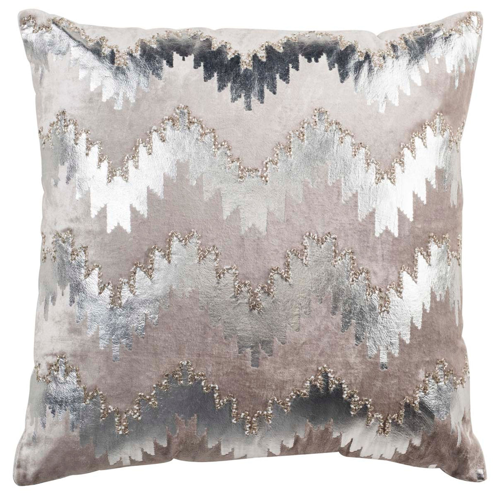 Safavieh Sophia  Flamestitch Pillow - Silver