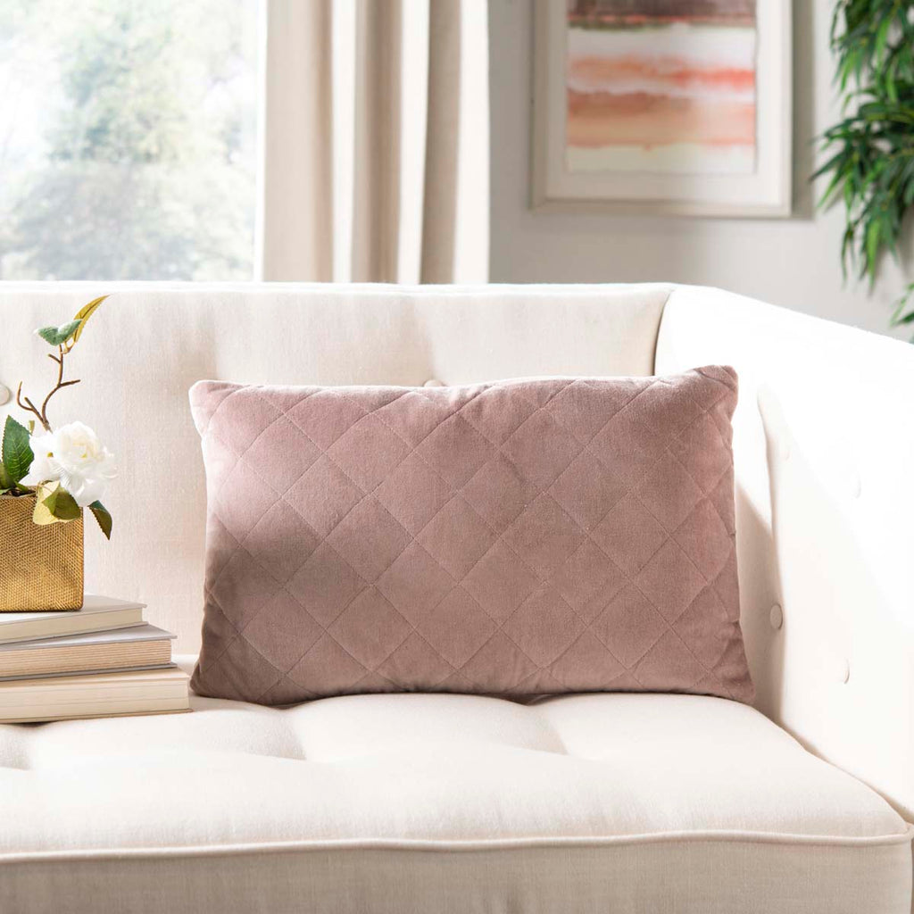 Safavieh Harper Quilt Pillow - Rose