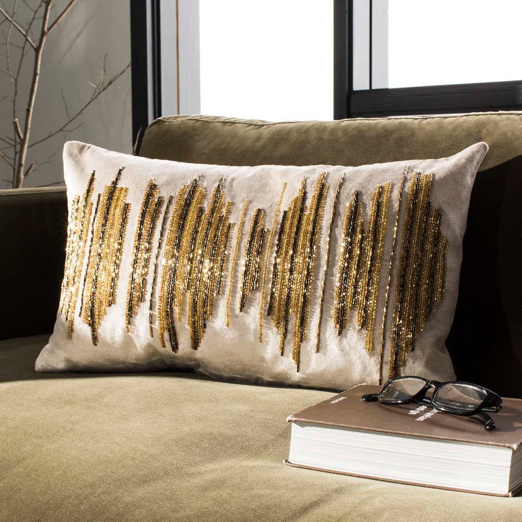 Deston Darling Pillow | Safavieh - Beige/ Gold/Copper