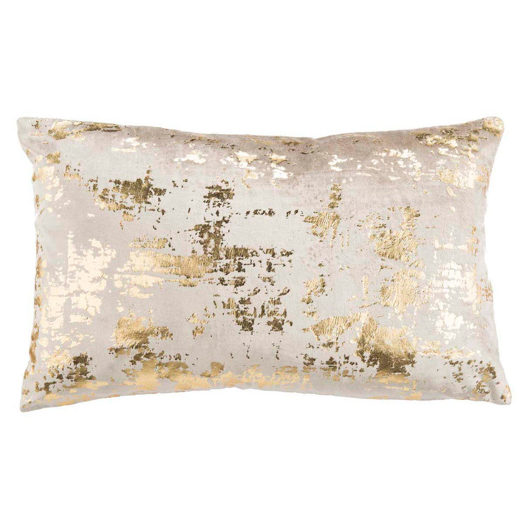 Edmee Metallic Pillow | Safavieh - Beige/Gold