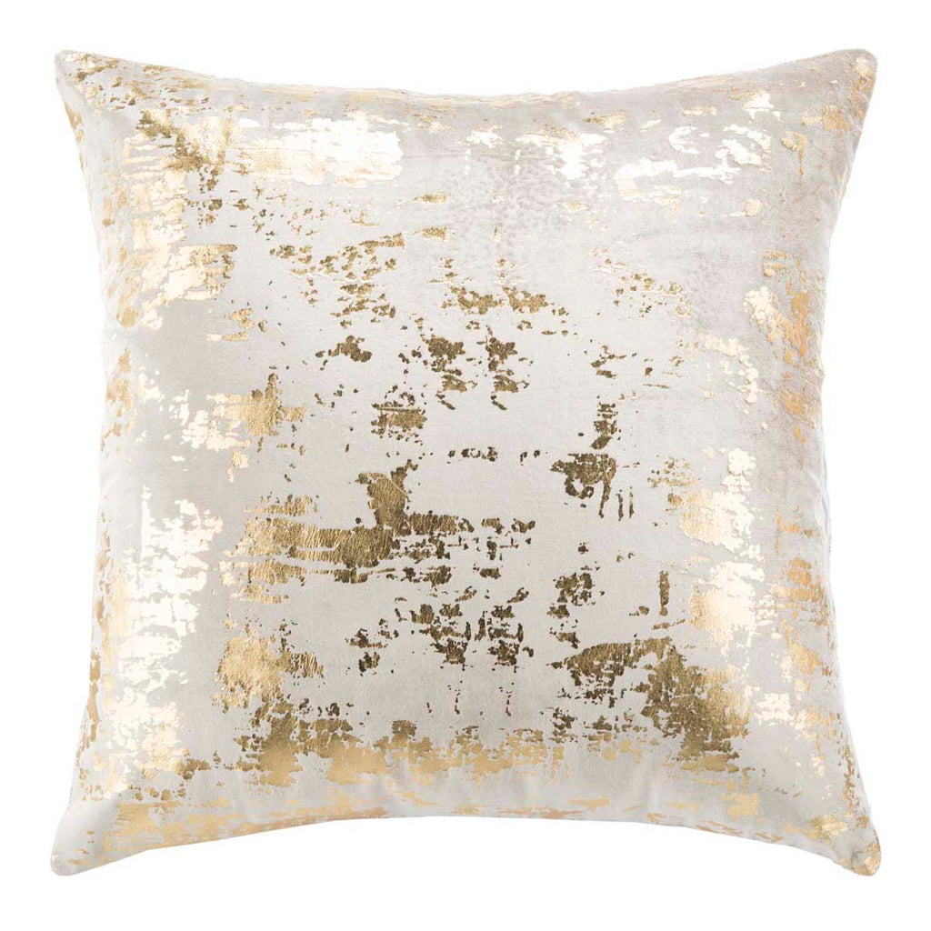 Edmee Metallic Pillow | Safavieh - Beige/Gold