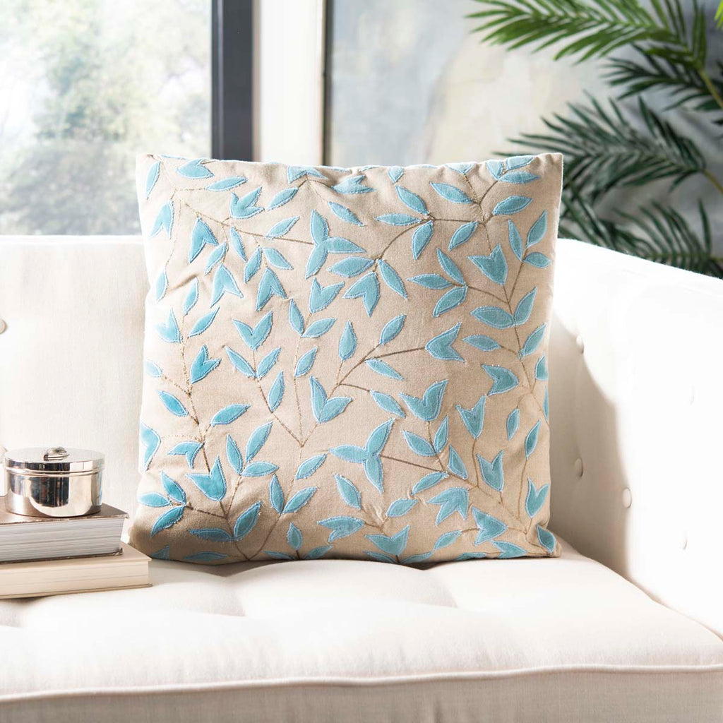 Joslyn Pillow | Safavieh - Beige/Blue