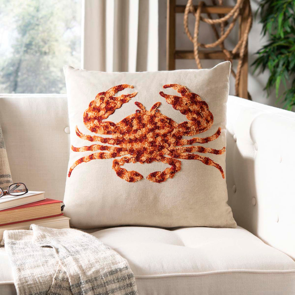 Safavieh Lilia Pillow - Beige/Red/Orange