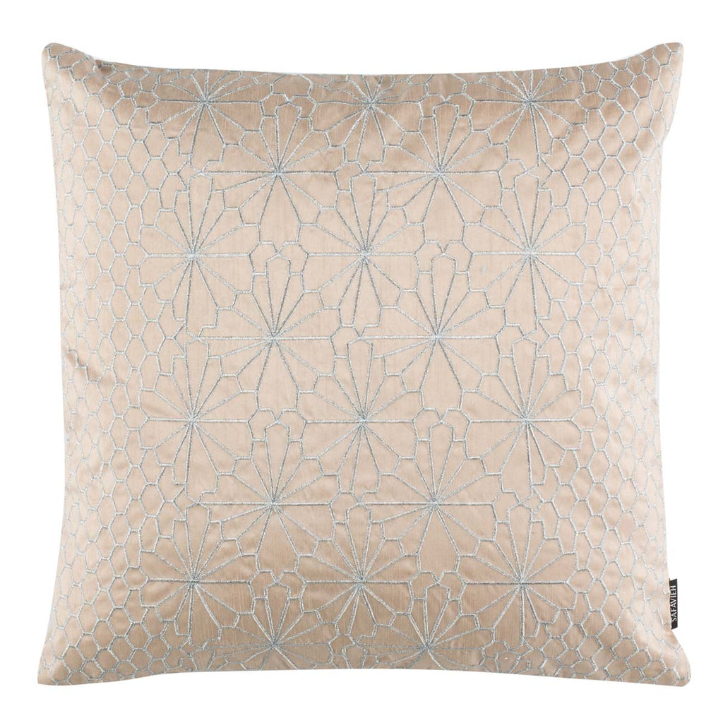 Safavieh Nisha Pillow - Champagne/Silver