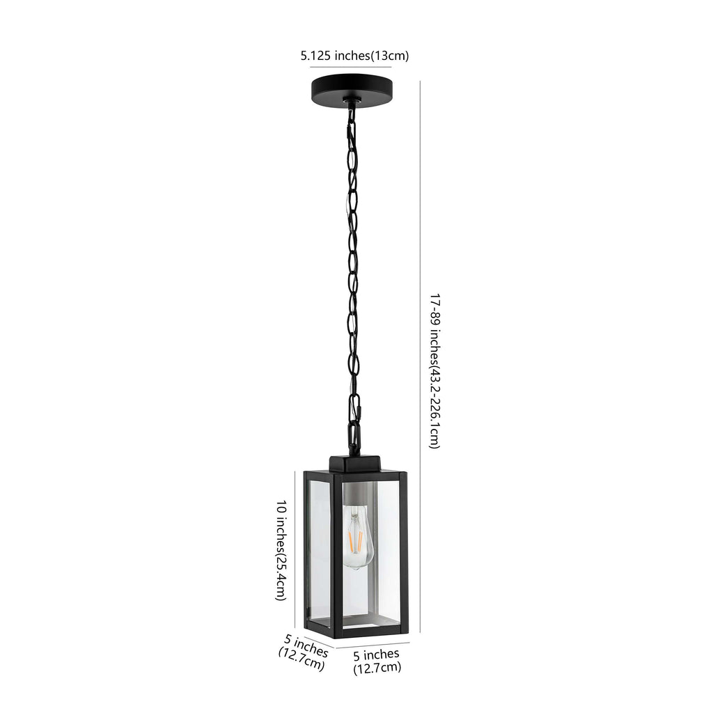 Safavieh Clemens Outdoor Pendant - Matte Black