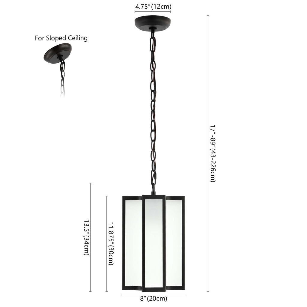 Safavieh Hyla Outdoor Pendant/Black - Black / White