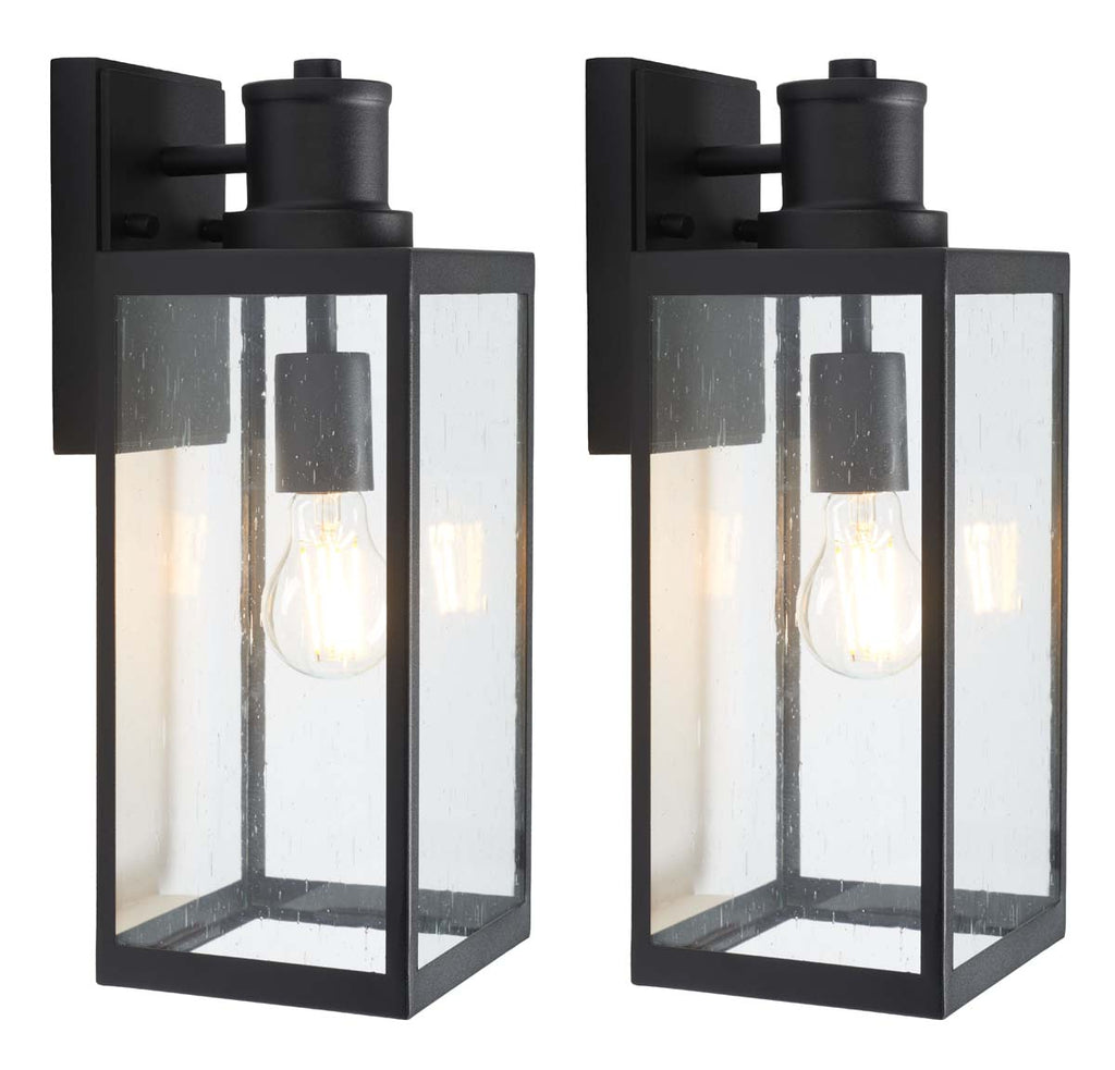 Safavieh Agni Outdoor Wall Sconce - Black (Set of 2)