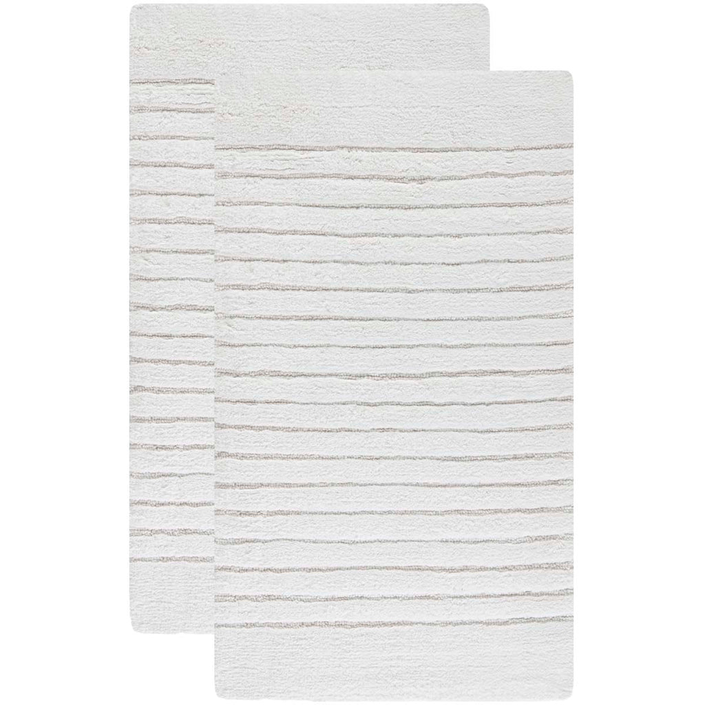 Safavieh Channel Stripe Bathmat  - White