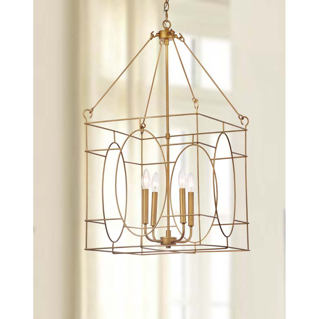 Safavieh Margot 4 Light 18 Inch Dia Adjustable Pendant-Gold