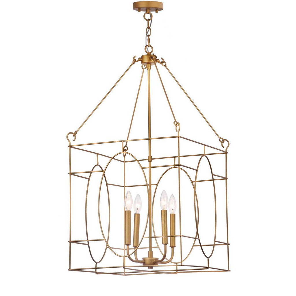 Safavieh Margot 4 Light 18 Inch Dia Adjustable Pendant-Gold